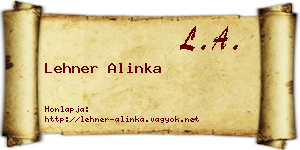 Lehner Alinka névjegykártya